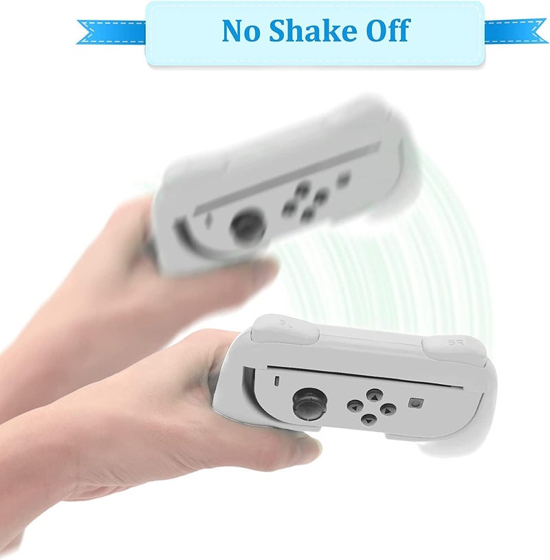 IRIDESCENT Controller Grip for Nintendo Switch Joy-Con, Wear-Resistant Handheld Joystick Remote Handle Compatible with Switch, 2 Pack (White) - Image 2